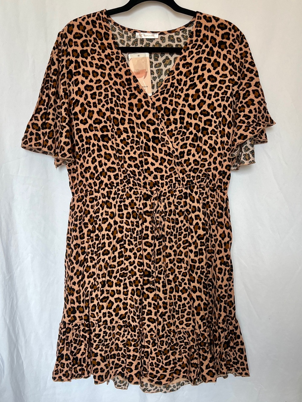 Leopard Print V-Neck Mini Dress